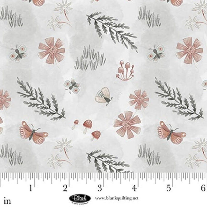 BLK Petals & Pewter - 4572-90 Mist - Cotton Fabric