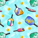 BLK Pickleball Anyone? - 3263-11 Aqua - Cotton Fabric