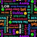 BLK Pickleball Anyone? - 3265-99 Black - Cotton Fabric
