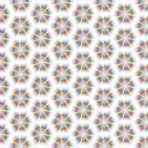 BLK Small Starburst Floral 2694-01 White - Cotton Fabric