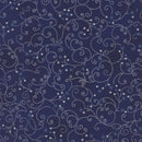 BLK Stof Snow Crystals - 4593-606 Blue Silver - Cotton Fabric