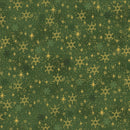 BLK Stof Snow Crystals - 4593-812 Light Green Gold - Cotton Fabric
