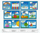 BLK Storytime Book Panel - 4223P-77 Blue - Cotton Fabric