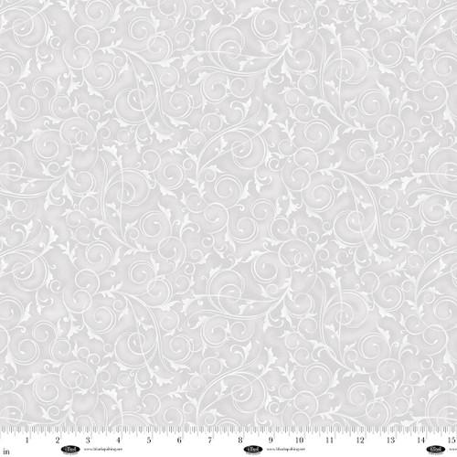 BLK Swirls & Twirls 108" - 4221-90 Soft Gray - Cotton Fabric