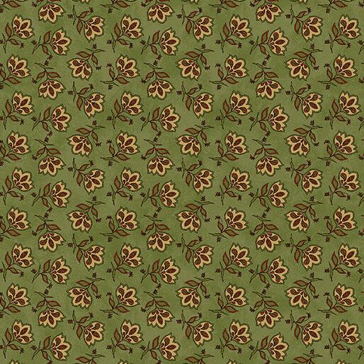 BTX A Moose in the Woods Tossed Jacobean Flower - 3114-44 Leaf - Cotton Fabric