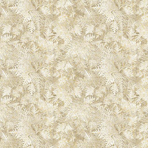 BTX A Winter's Day Grand Fir - 4744M-70 Tan - Cotton Metallic Fabric