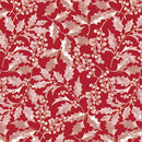 BTX A Winter's Day Winter Holly - 16590M-10 Red - Cotton Metallic Fabric