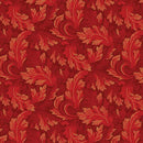 BTX All About Seasons - Winter Twirling Leaves - 16328M-10 Red - Cotton Metallic Fabric