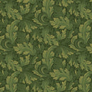 BTX All About Seasons - Winter Twirling Leaves - 16328M-44 Green - Cotton Metallic Fabric