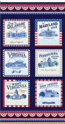 BTX All Mid-Atlantic Shop Hop 2025 Panel - 15009-58 Navy - Cotton Fabric PRESALE ONLY