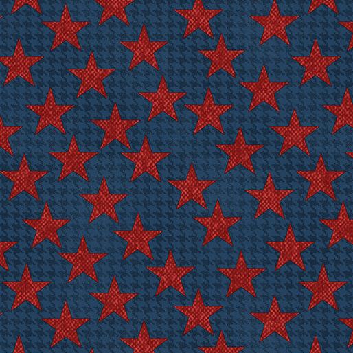BTX American Spirit Houndstooth Stars - 16103-55 Blue - Cotton Fabric