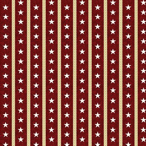 BTX American Spirit Star Stripe - 16105-19 Dark Red - Cotton Fabric