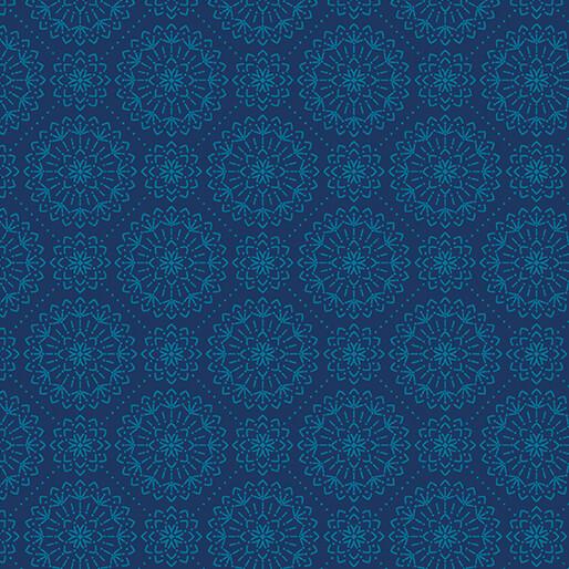 BTX Among The Wildflowers II Meadowsweet - 17106-11 Indigo - Cotton Fabric