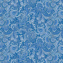 BTX April's Garden 108" Khanti Paisley - 16540W-55 Blue - Cotton Fabric