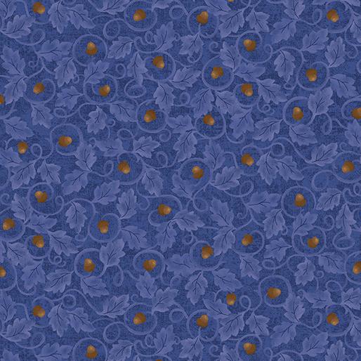BTX Autumn Breeze Acorn Twirl - 17151-50 Blue - Cotton Fabric