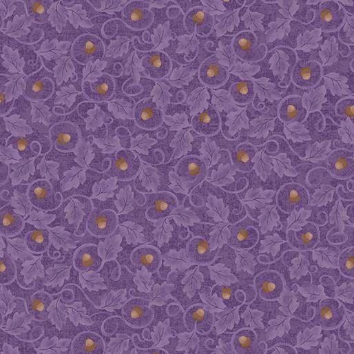 BTX Autumn Breeze Acorn Twirl - 17151-67 Plum - Cotton Fabric
