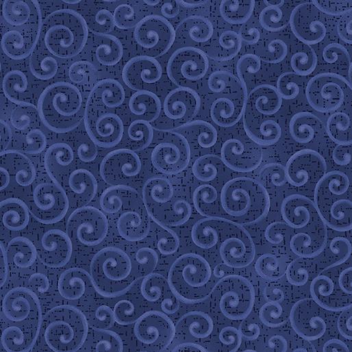 BTX Autumn Breeze Swirling Winds - 17153-11 Navy - Cotton Fabric
