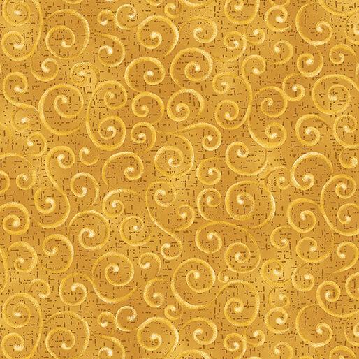 BTX Autumn Breeze Swirling Winds - 17153-30 Gold - Cotton Fabric