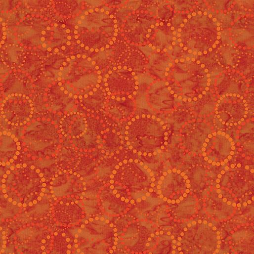 BTX Bali Effects Circle Dots - 16704-35 Pumpkin - Cotton Batik Fabric