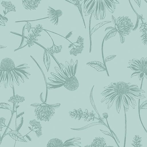 BTX Bee Haven Coneflower Tonal - 16413-04 Light Teal - Cotton Fabric