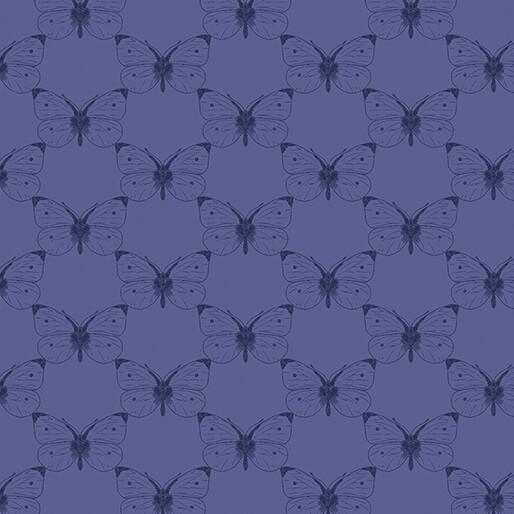BTX Bee Haven Etched Cabbage Butterfly - 16415-55 Twilight - Cotton Fabric
