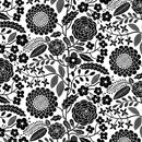 BTX Black, White And Bloom Liz - 16677-90 Black/White - Cotton Fabric