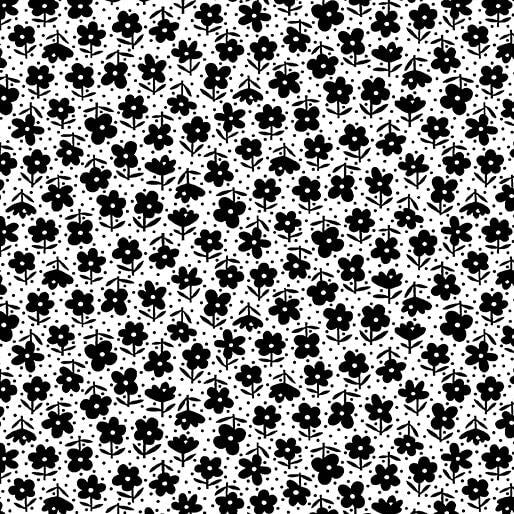 BTX Black, White And Bloom Mimi - 16672-90 Black/White - Cotton Fabric