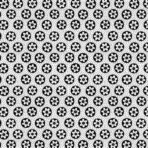 BTX Black, White And Bloom Nancy - 16675-90 Black/White - Cotton Fabric