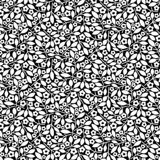 BTX Black, White And Bloom Tracey - 16671-90 Black/White - Cotton Fabric