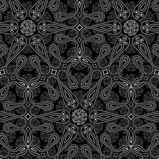 BTX Botanica - 13683-13 Charcoal - Cotton Fabric