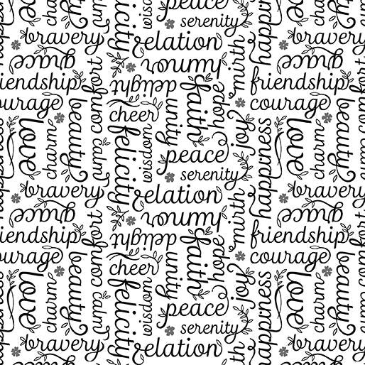 BTX Botanica - 13685-14 Black/White - Cotton Fabric