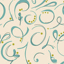 BTX Bushel & Bloom Sprout And About - 16955-86 Teal/Natural - Cotton Fabric