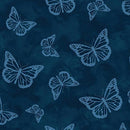 BTX Butterfly Calypso Butterfly Shadow - 14879-58 Navy - Cotton Fabric