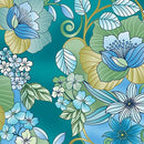 BTX Butterfly Calypso Garden - 14872-84 Teal - Cotton Fabric