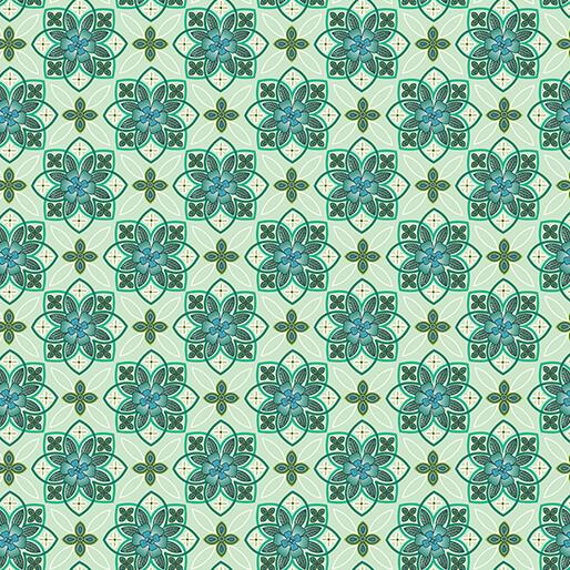 BTX Butterfly Calypso Geo - 14876-04 Light Green - Cotton Fabric