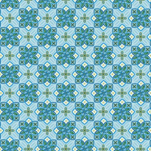 BTX Butterfly Calypso Geo - 14876-05 Light Blue - Cotton Fabric