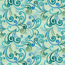 BTX Butterfly Calypso Swirl - 14875-04 Lt. Green - Cotton Fabric