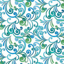 BTX Butterfly Calypso Swirl - 14875-09 White - Cotton Fabric