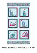 BTX Cat's Meow Panel - 16944P-80 Light Teal/Multi - Cotton Fabric