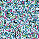 BTX Cat's Meow Serendipity Swirls - 16949P-80 Teal/Multi - Cotton Fabric