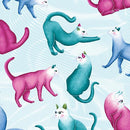 BTX Cat's Meow Small Toss - 16948P-80 Teal/Multi - Cotton Fabric