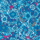BTX Cheeto's World Elegant Kitties - 17201-50 Blue  - Cotton Fabric