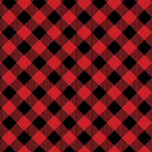 BTX Chillin & Grilllin Gingham Check - 14359-20 Red/Black - Cotton Fabric