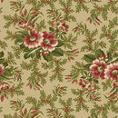 BTX Christmas At Home Dalmia Floral Spray - 16717M-71 Tan - Cotton Fabric