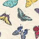 BTX Circle Of Butterflies Nouveau Toss - 16642P-07 Cream/Multi - Cotton Fabric