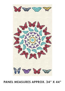 BTX Circle Of Butterflies Panel - 16639P-07 Cream/Multi - Cotton Fabric