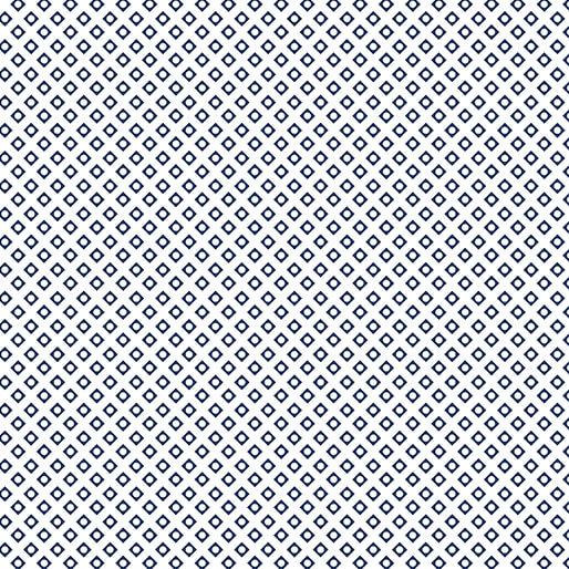 BTX Classic Keepsakes In Blue Diamond Geo - 14652-50 White/Navy - Cotton Fabric