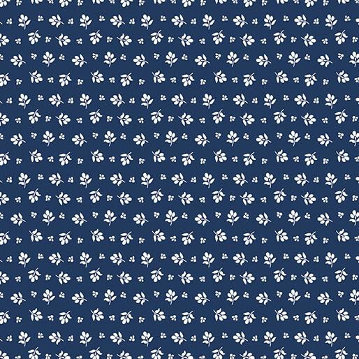 BTX Classic Keepsakes In Blue Little Flower Buds - 14654-55 Navy Blue - Cotton Fabric
