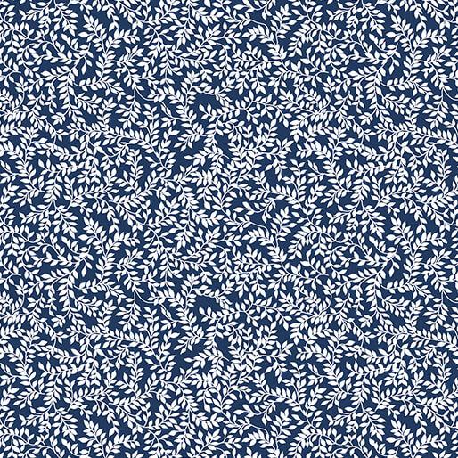 BTX Classic Keepsakes In Blue Mini Ferns - 14649-55 Navy Blue - Cotton Fabric