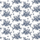 BTX Classic Keepsakes In Blue Mini Floral Bouquet - 14651-50 White/Navy - Cotton Fabric